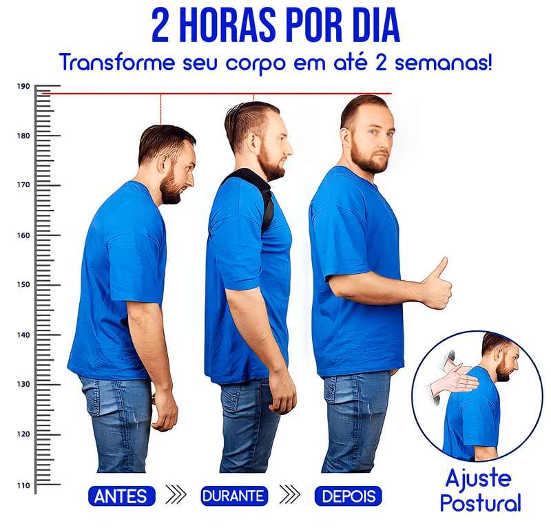 Corretor Postural Magnético Ajustável - Coluna, Ombro, Lombar e Cravícula - Minha loja